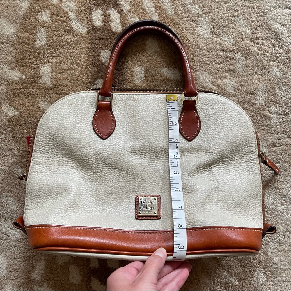 Vintage Dooney & Bourke Leather Pebble Grain Zip Structured Top Handle Bag - Picture 12 of 16